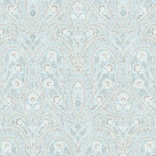 Ornamental Paisley Duck Egg Wallpaper Wallpaper Inn