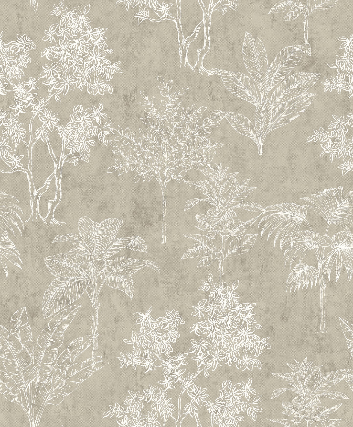 Zen Foliage White & Grey