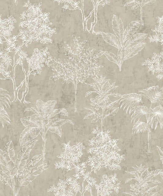 Zen Foliage White & Grey