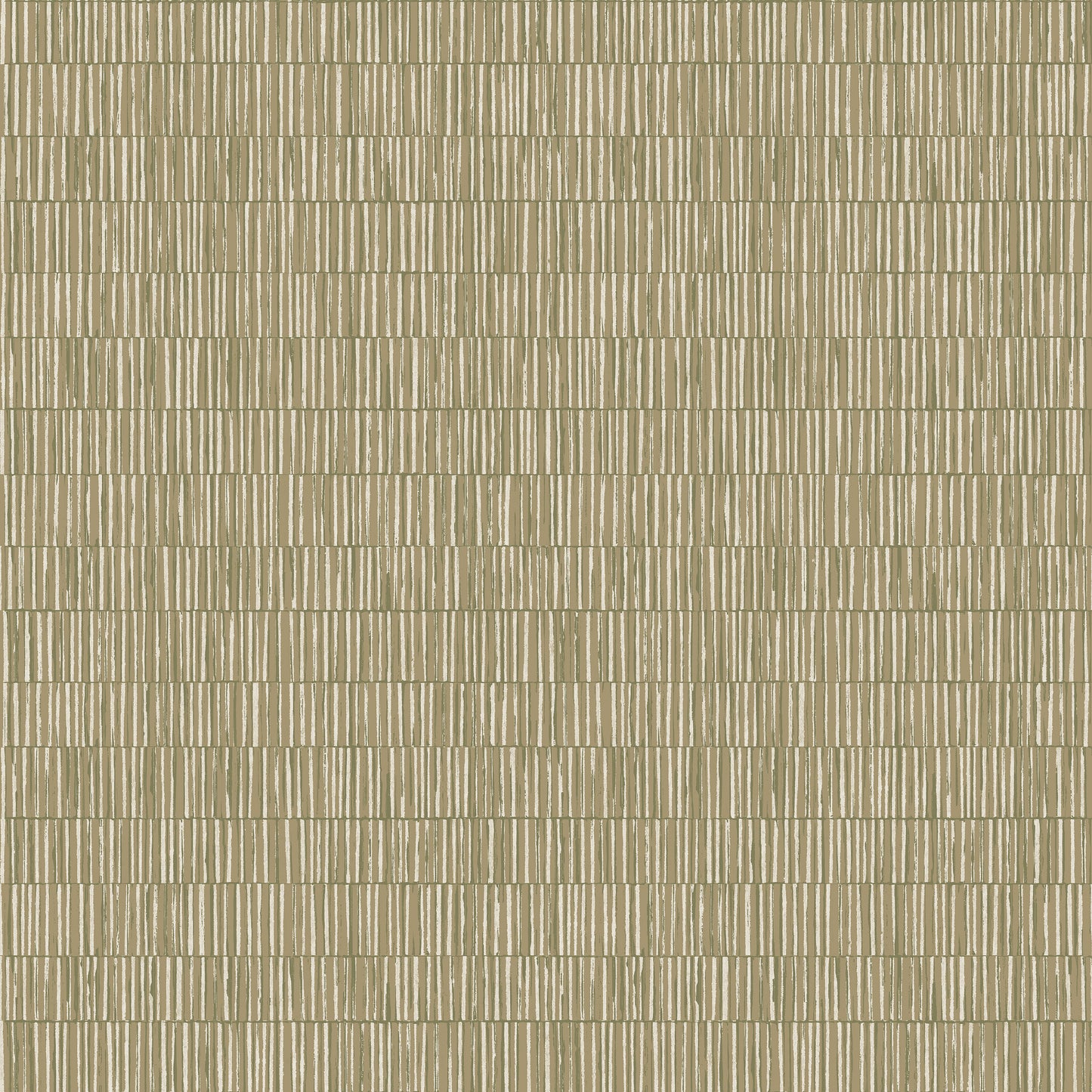 Bamboo Screen Green / Gold on Cream
