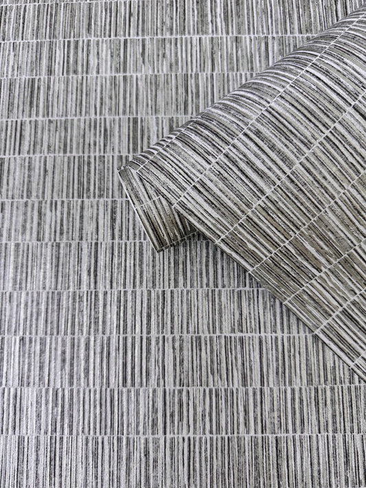 Bamboo Screen Silver on Grey