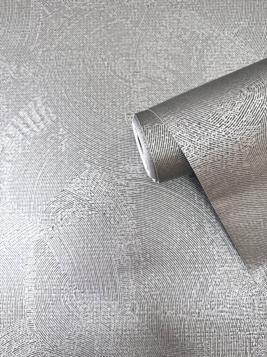 Plaster Fan Silver on Grey