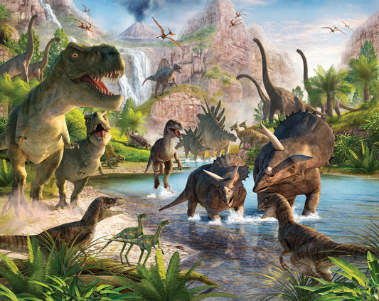 Dinosaur Land Mural Wallpaper Inn