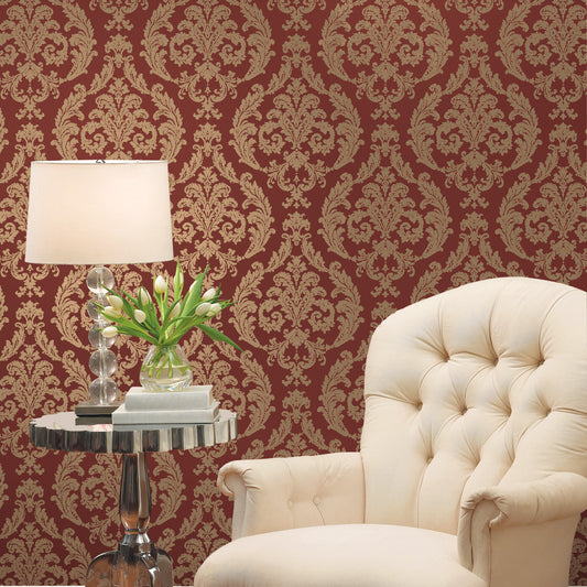 Silk Damask Red /Bronze