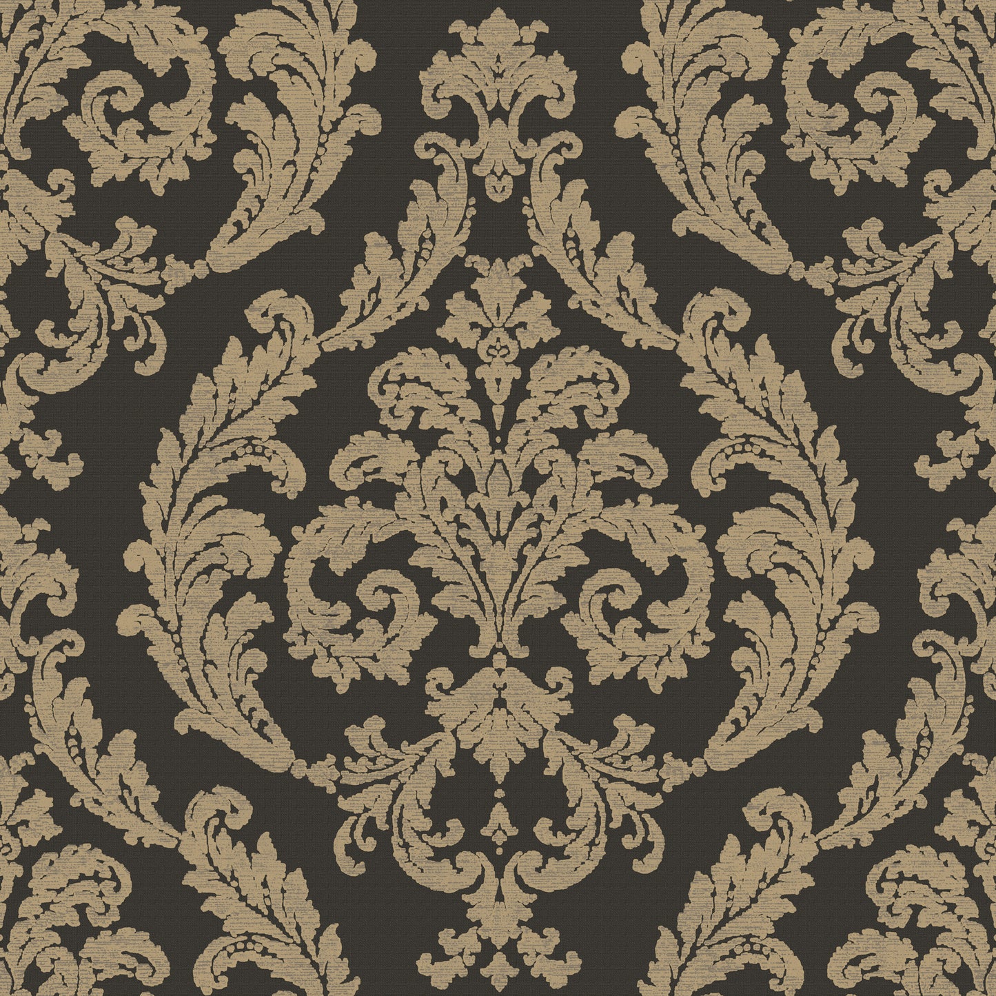 Silk Damask Black / Gold