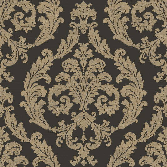 Silk Damask Black / Gold
