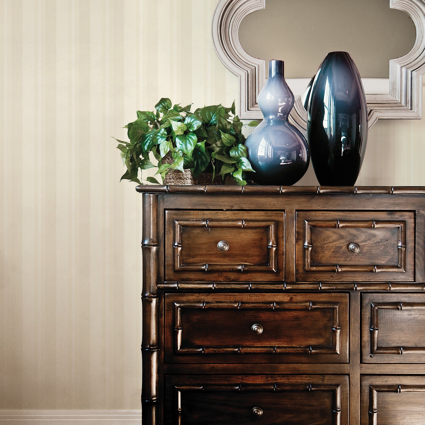 Palazzo Silk Stripe Cream