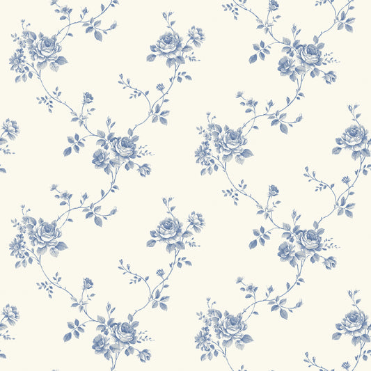 Rose Floral Blue / White
