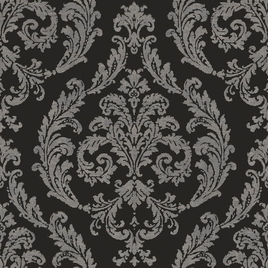Silk Damask Black / Pewter