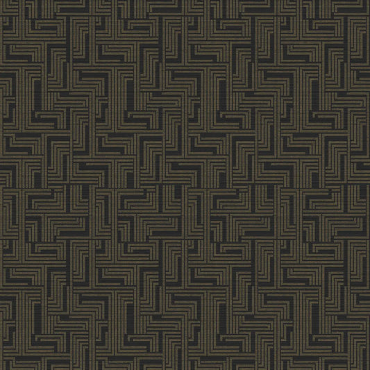 Geometric Bronze/Black Wallpaper Wallpaper Inn