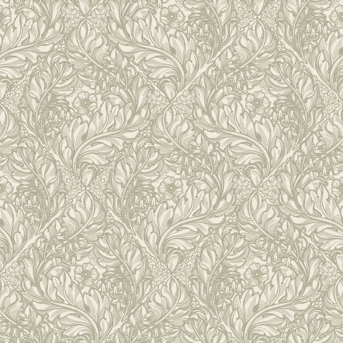 Rambleicious Floral Sage - Wallpaper Inn