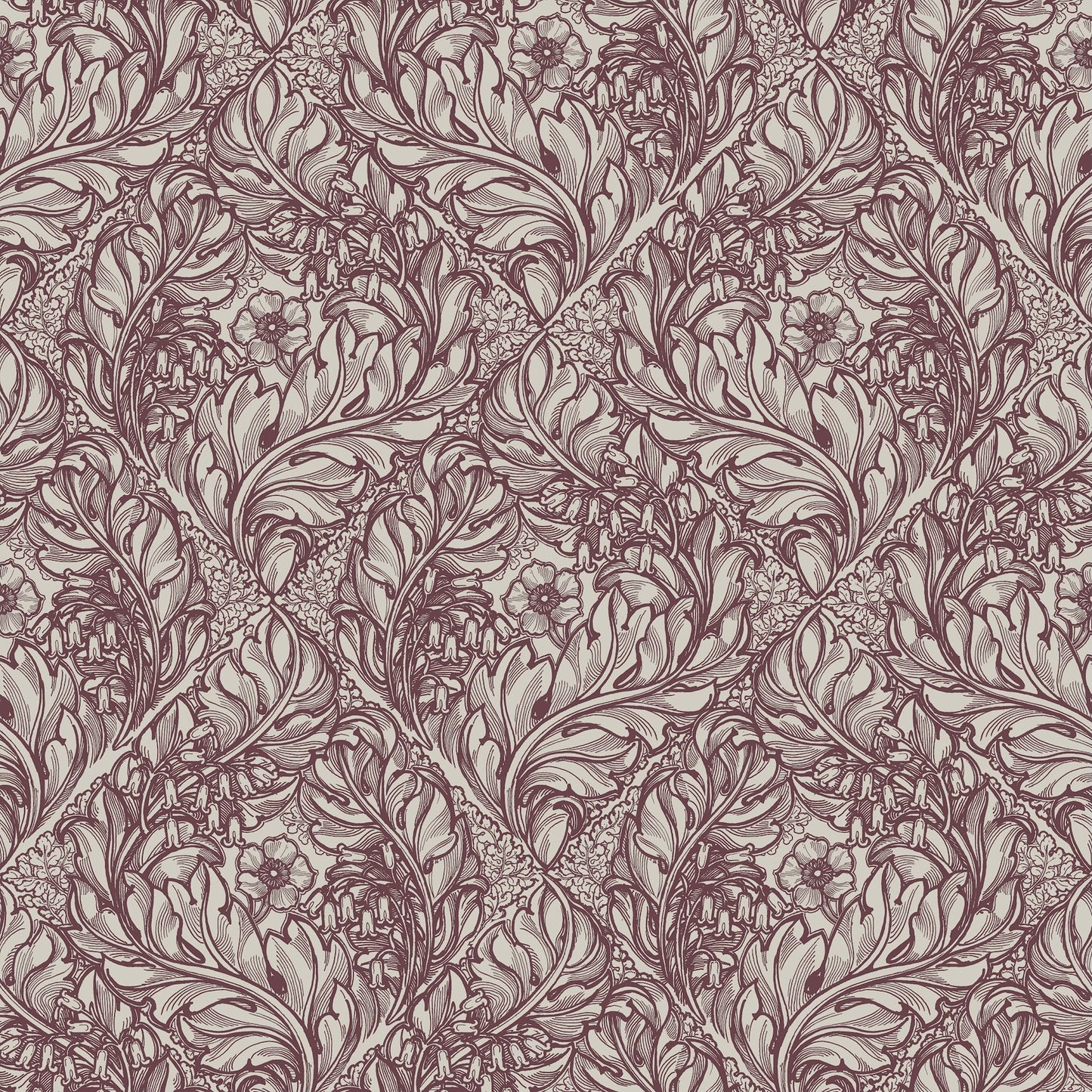 Rambleicious Burgundy - Wallpaper Inn
