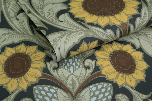 Sunnyside Up Sage Dark Green - Wallpaper Inn