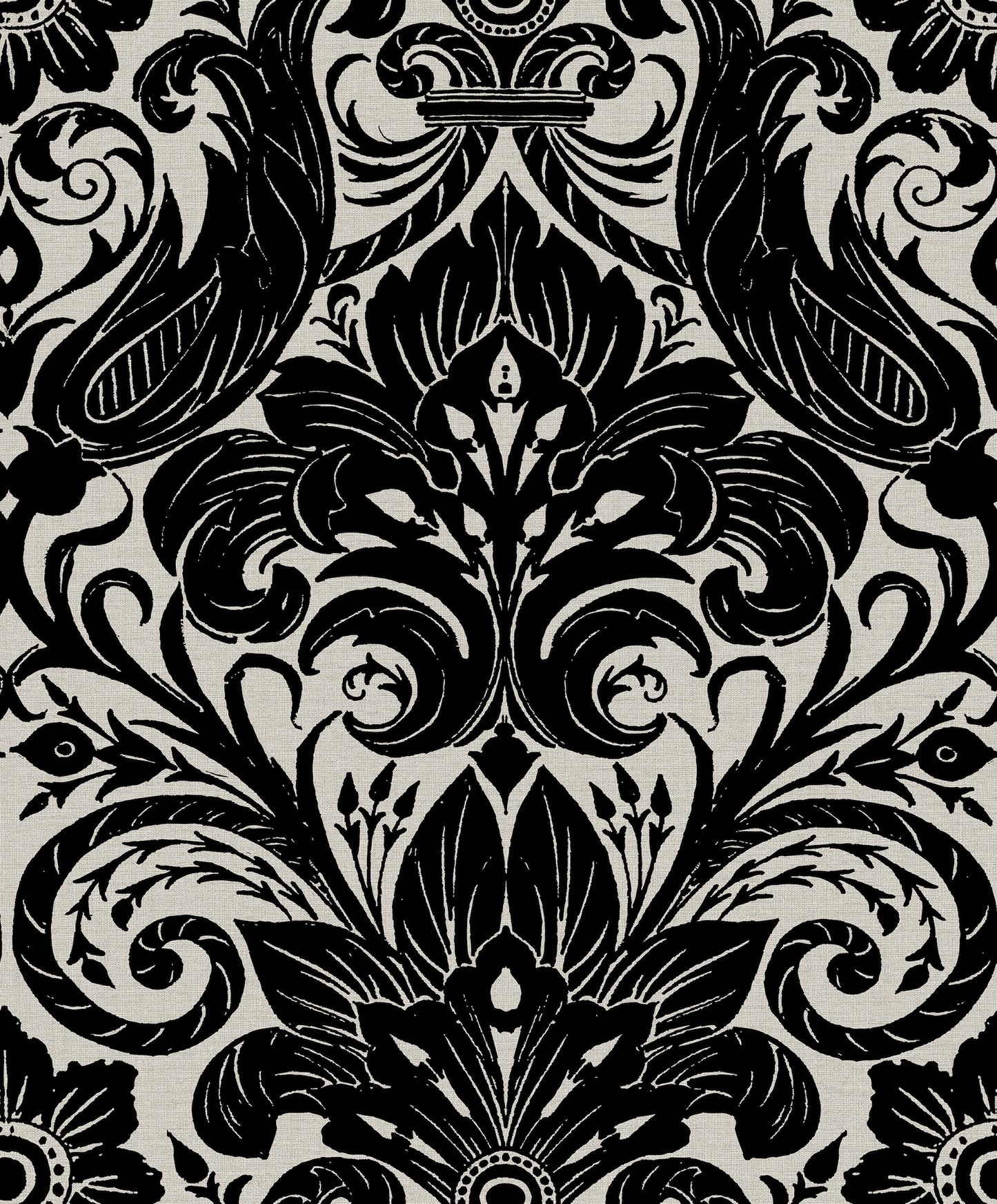 Damask Sauvage Black - Wallpaper Inn
