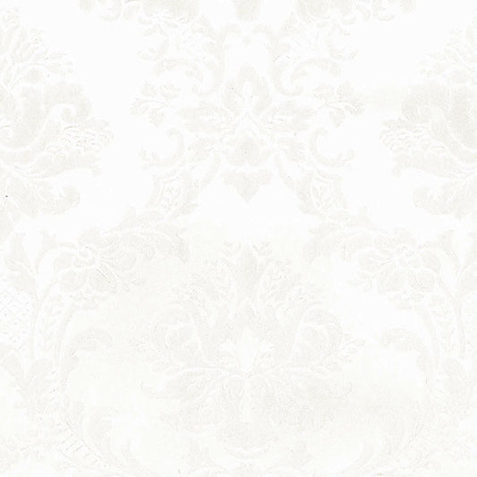Damask Silk Wallpaper Pearl White