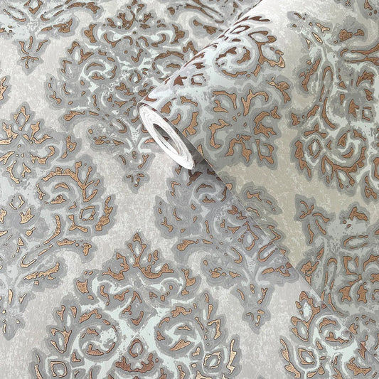Modern Damask Mottled Wallpaper Wallpaper Inn