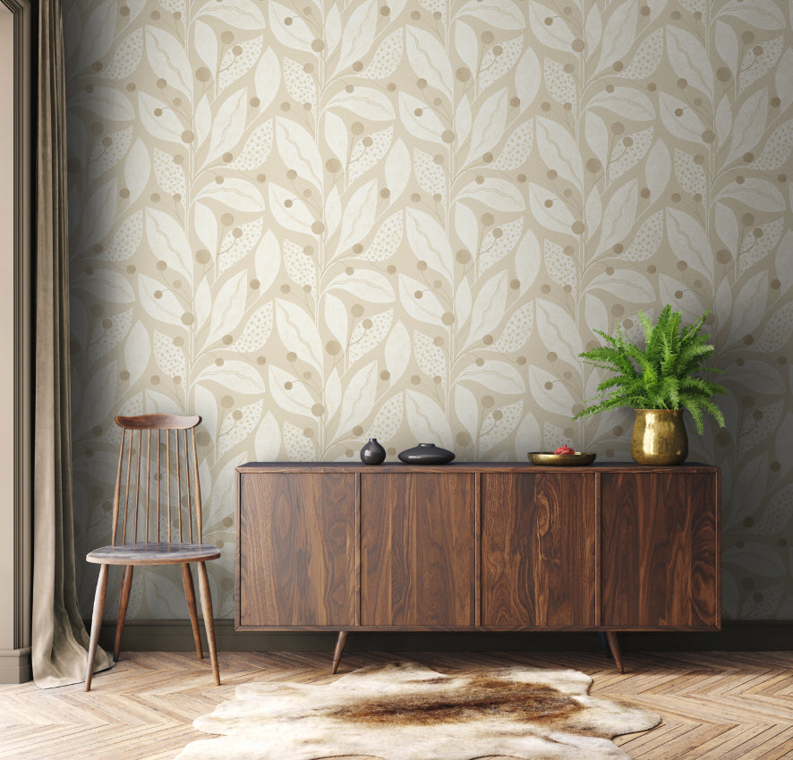 Berry Dot Flax - Wallpaper Inn