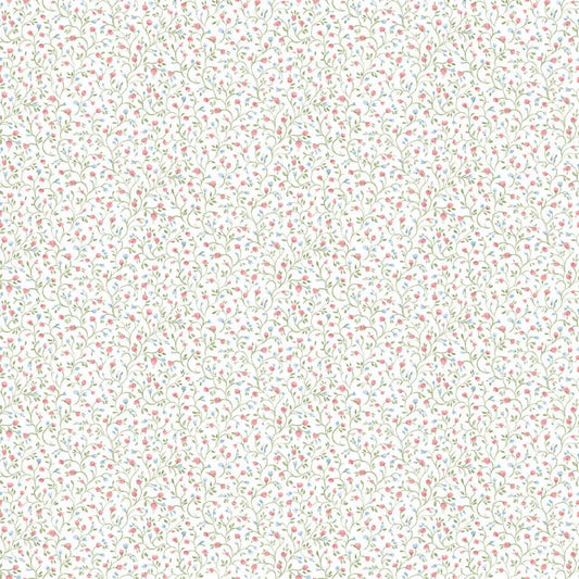 Rose Bud Pink & Green Wallpaper Inn