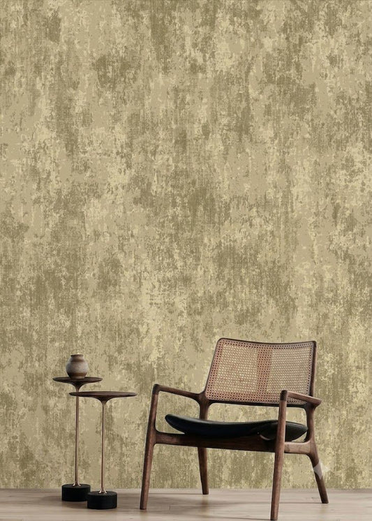 Distressed Plaster Wallpaper Gold/Bronze