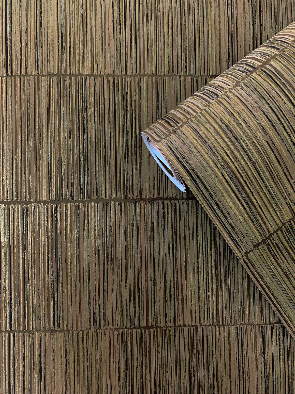 Bamboo Stripe Wallpaper Bronze / Brown