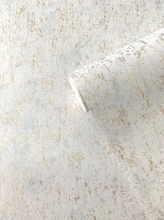Speck Industrial Mottled Wallpaper Gold/Pale Blue (Copy)