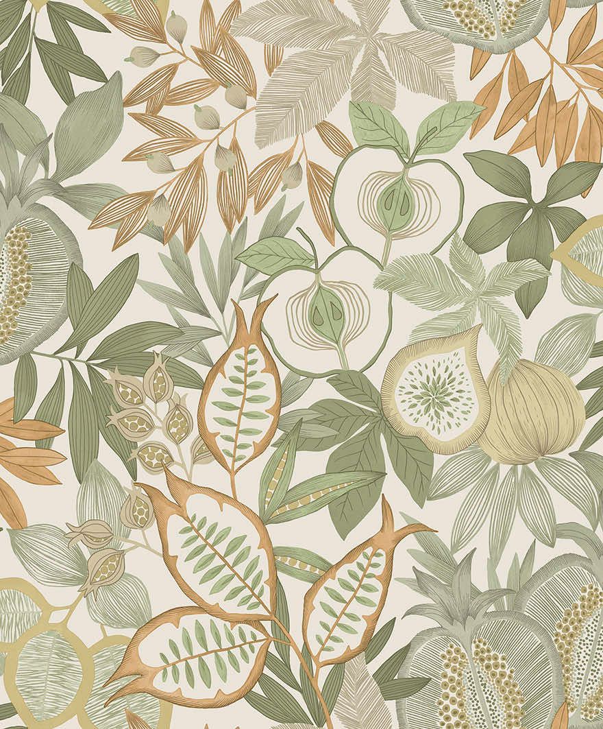 Nagano Wallpaper Green/ Orange