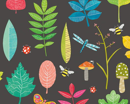Forest Floor Liquorice Wallpaper