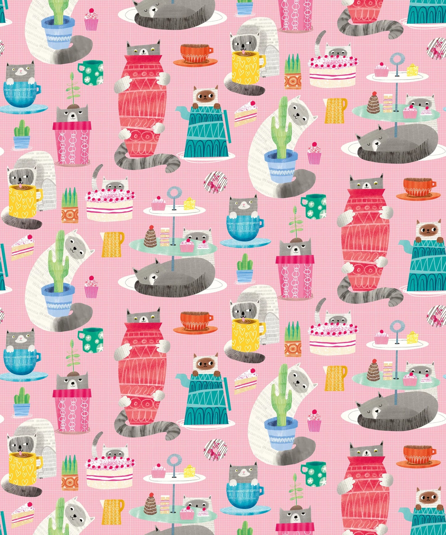 Kitten Kaboodle Bubblegum Wallpaper