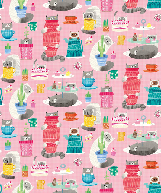 Kitten Kaboodle Bubblegum Wallpaper