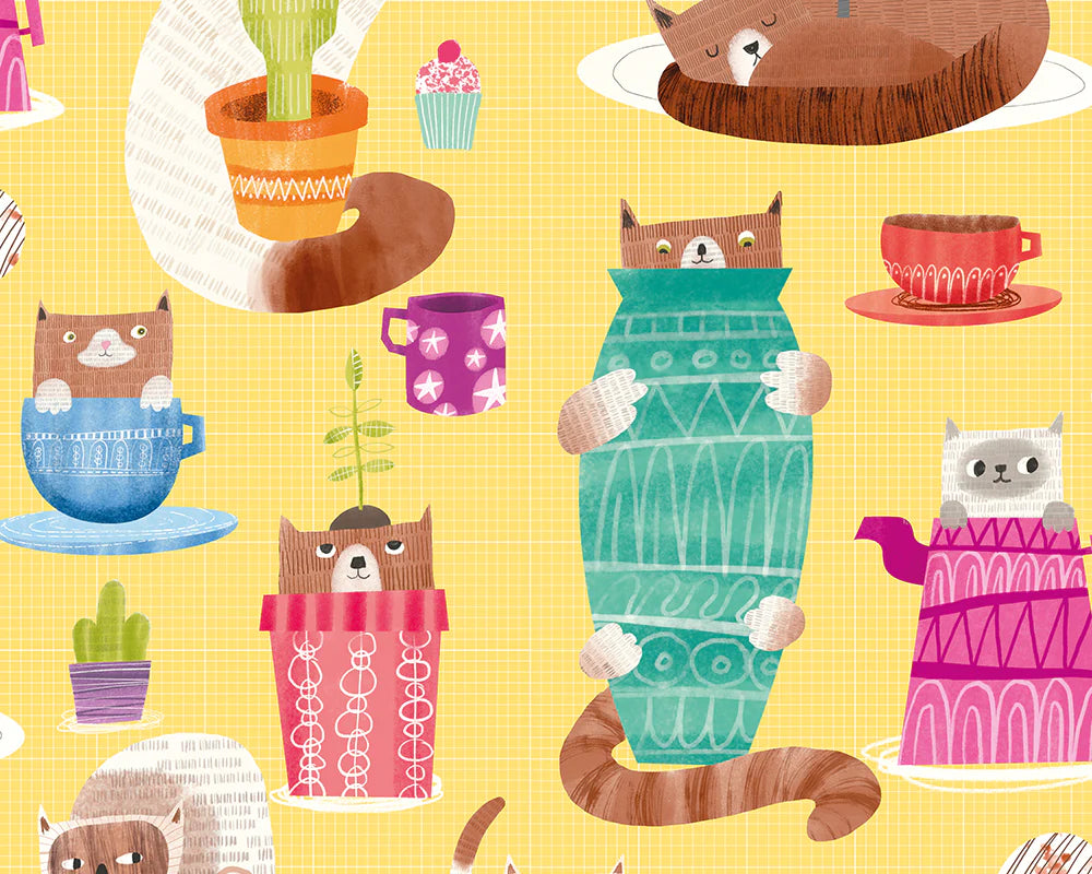 Kitten Kaboodle Dandelion Wallpaper