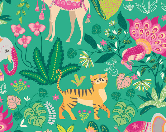 Samba Safari Emerald Twist Wallpaper