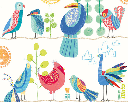 Feather Fandango Royal Bright Wallpaper