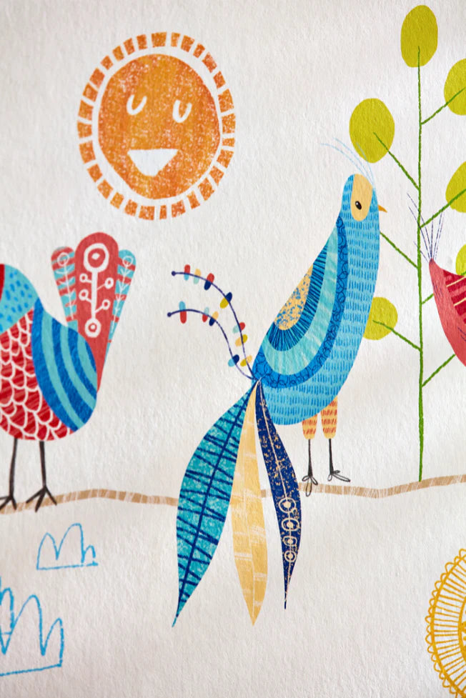 Feather Fandango Royal Bright Wallpaper