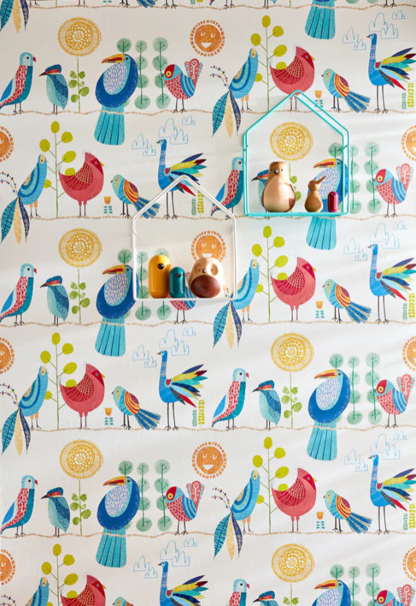 Feather Fandango Royal Bright Wallpaper