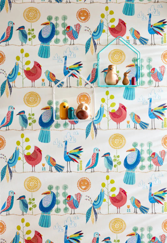 Feather Fandango Royal Bright Wallpaper