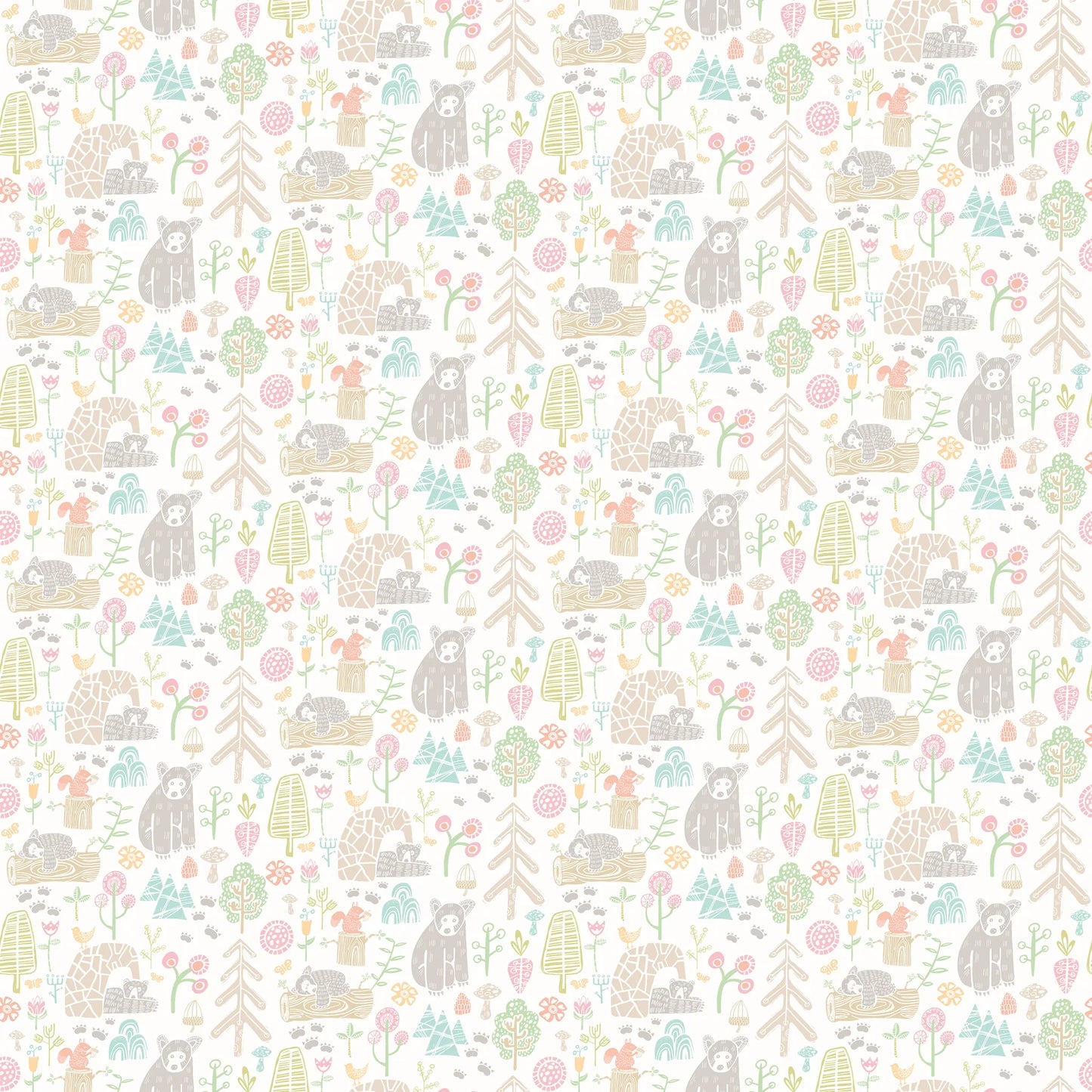 Honeywood Bears Sherbet Wallpaper