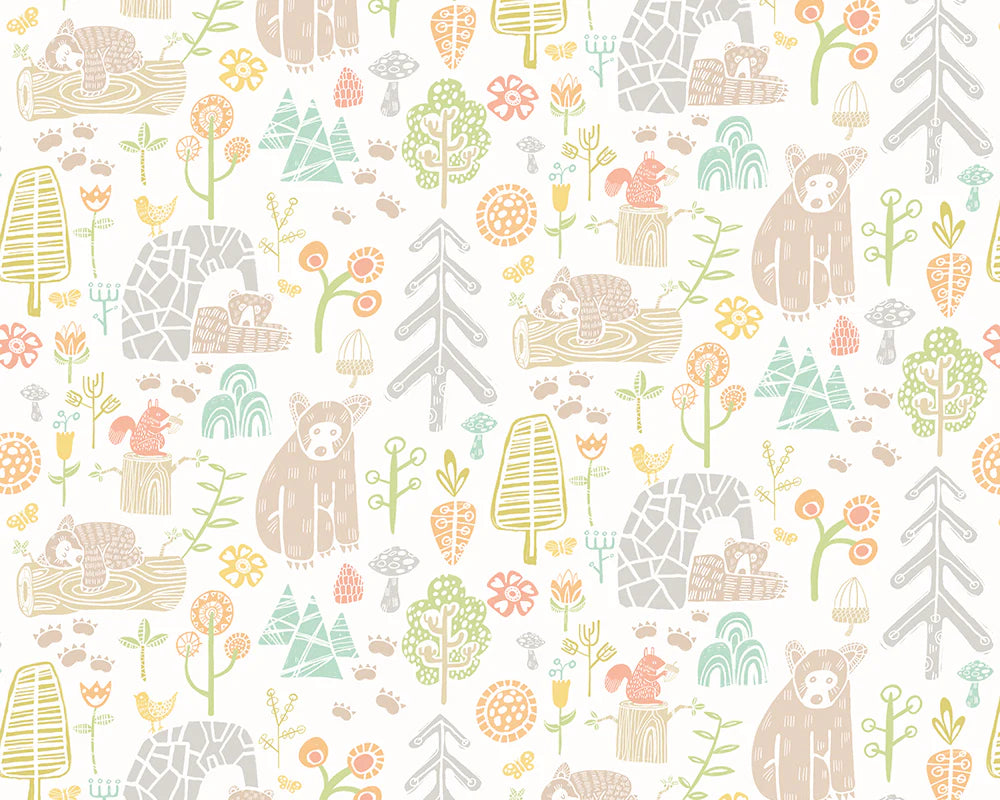Honeywood Bears Honeycomb Wallpaper