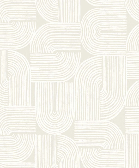 Pattern of white curved lines on a beige background