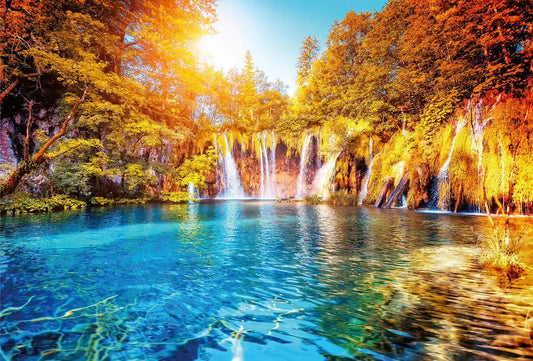 Waterfall and Lake in Croatia - Wallpaper Inn