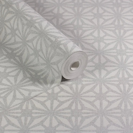Moorish Mosaic Wallpaper Light Grey/ Silver