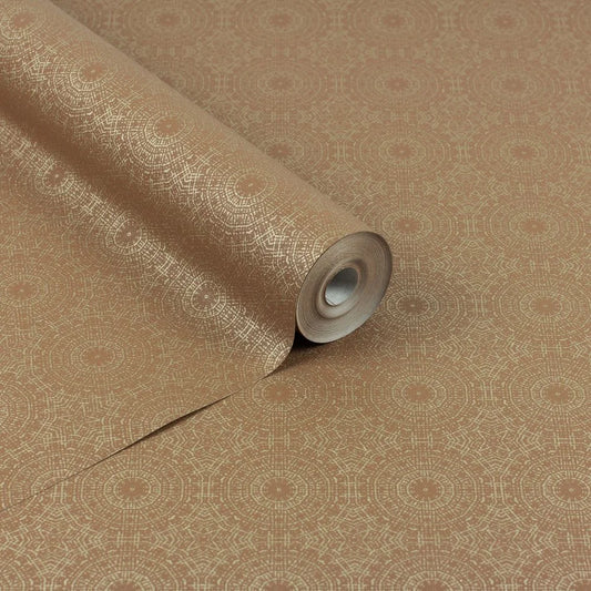 Symmetrical Chic Wallpaper Copper & Gold