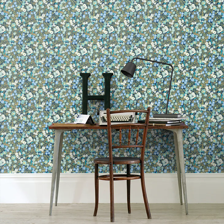 Flora Ditsy - Cerulean Wallpaper