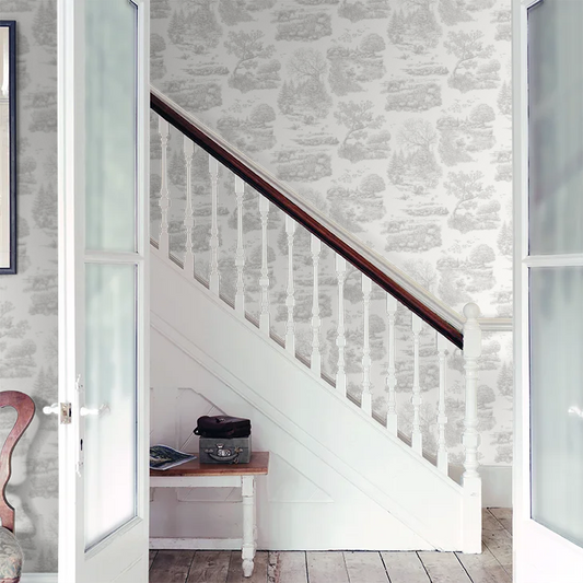 Eve Toile - Dove wallpaper