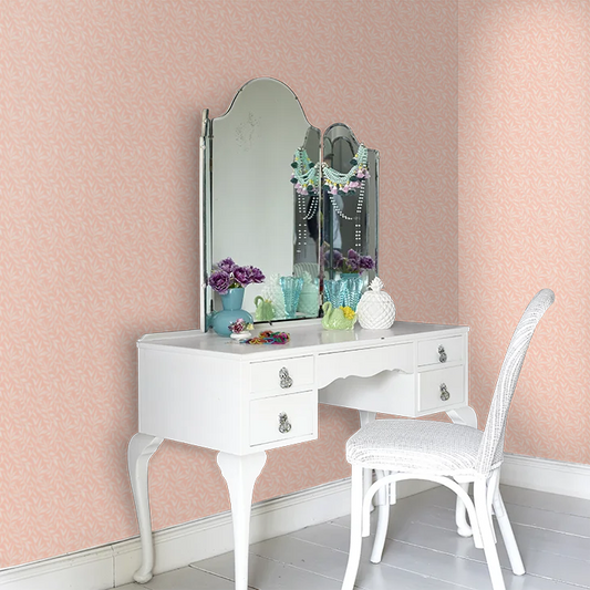 Dotty Leaf - Apricot Wallpaper