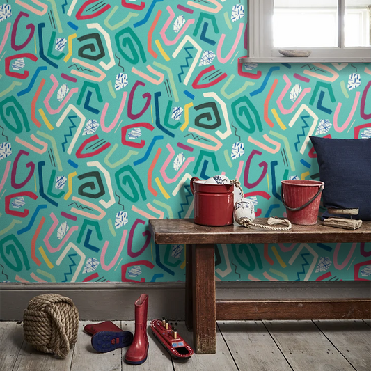 Squiggle - Aquamarine Wallpaper