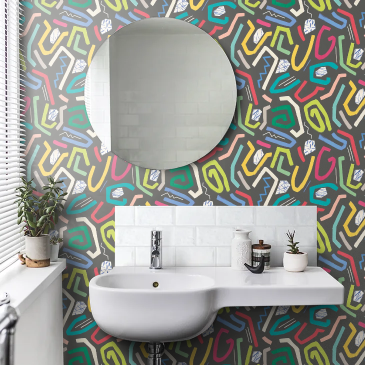 Squiggle - Onyx Bright Wallpaper