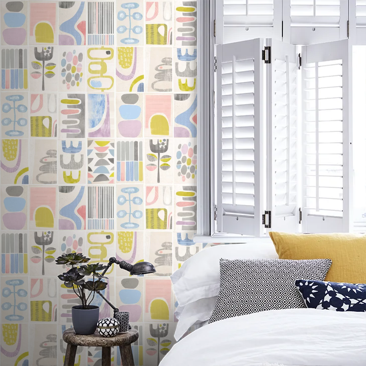 Snip Snip - Lilac & Silver Wallpaper