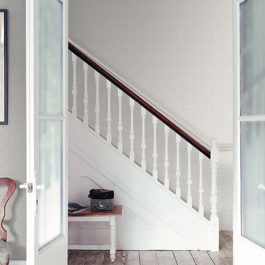 Dotty Leaf - Silver Wallpaper
