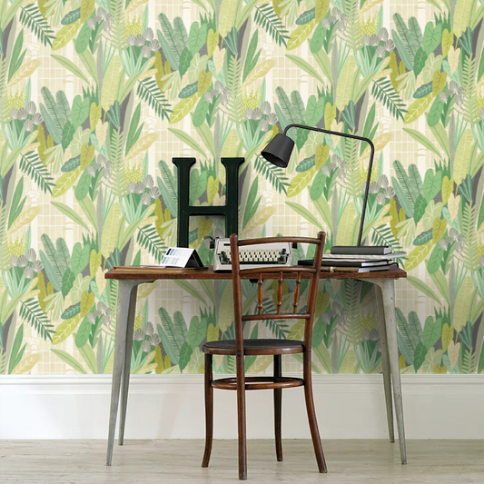 Glasshouse - Sage & Chartreuse Wallpaper