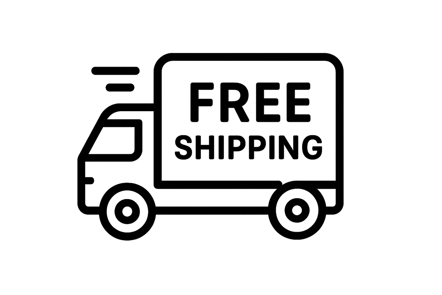 free shipping icon in black and white